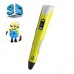 3D ручка Smart 3D Pen 2 c LCD дисплеєм, Дитяча електро ручка для фігурок із пластику. Колір: жовтий
