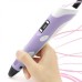 3D ручка Smart 3D Pen 2 c LCD дисплеєм, Ручка для об'ємного малювання, Дитяча 3д ручка. Колір: фіолетовий