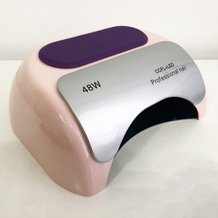 Гібридна лампа для нігтів Beauty Nail CCFL+LED 48W K18, Домашня лампа для нігтів. Колір: рожевий