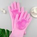 Силіконові рукавички Magic Silicone Gloves Pink для прибирання чистки миття посуду для будинку. Колір рожевий