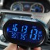 Автомобільний годинник VST-7009V підсвічування + 2 термометри + вольтметр, живлення від акумулятора авто 12В-24В