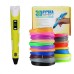 3D ручка Smart 3D Pen 2 c LCD дисплеєм, Дитяча електро ручка для фігурок із пластику. Колір: жовтий