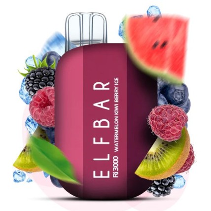 Elf Bar RI3000 5%. Кавун Ківі Ягоди (Watermelon Kiwi Berry Ice)