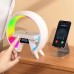 LED Лампа нічник з бездротовою зарядкою та Bluetooth динаміком G-Lite XM-X63, Годинник хамелеон з будильник