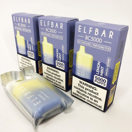 Elf Bar BC5000 5%. Лимон М'ята (Lemon Mint)