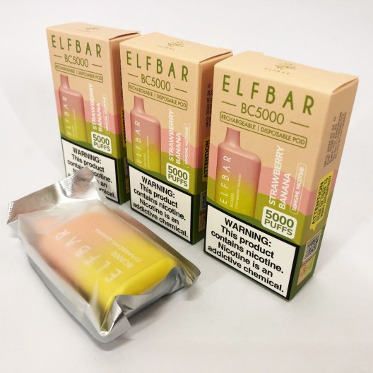 Elf Bar BC5000 5%. Полуниця Банан (Strawberry Banana)