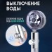 Душова турболейка високого тиску, водозберігаюча насадка для душу з вентилятором з унікальним малюнком води. Колір: срібний