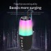 Портативна колонка TG644 5W з RGB підсвічуванням та ремінцем, блютуз колонка з акумулятором. Колір: чорний