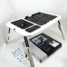 Складаний столик для ноутбука LD-09 E-Table, столик з охолодженням 2 USB кулера, Стіл підставка з вентиляцією