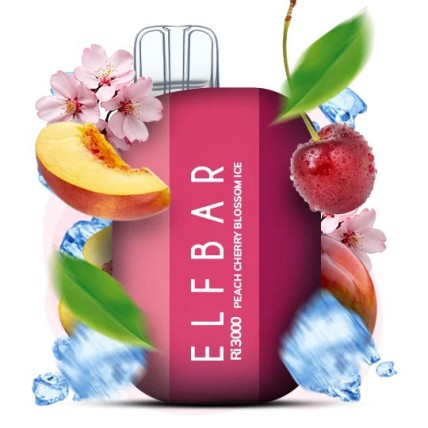Elf Bar RI3000 5%. Персик Вишня (Peach Cherry Blossom Ice)