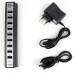 Розгалужувач USB HUB на 10 портів з активною зарядкою 220V, Розгалужувач юсб, Хаб для ноутбука