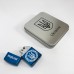 Дугова електроімпульсна запальничка USB металева коробка HL-447. Колір: синій