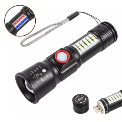 Ліхтар SY-1903C-P50+SMD+RGB Alarm, ЗУ USB, кишеньковий ліхтар із usb зарядкою, надпотужний ліхтарик