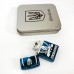 Дугова електроімпульсна запальничка USB Україна (металева коробка) HL-449. Колір: синій