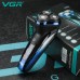 Електробритва VGR V-387 для чоловіків, роторна для вологого та сухого гоління, Бездротова електробритва