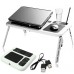 Складаний столик для ноутбука LD-09 E-Table, столик з охолодженням 2 USB кулера, Стіл підставка з вентиляцією