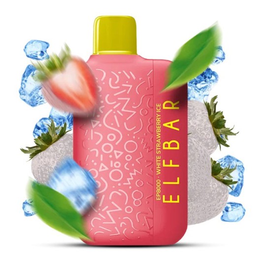 Elf Bar EP8000 5% 8000тяг. Біла Полуниця (White Strawberry Ice)