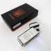 Дугова електроімпульсна запальничка USB Герб України індикатор заряду, ліхтарик HL-442. Колір: срібло