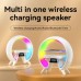 LED Лампа нічник з бездротовою зарядкою та Bluetooth динаміком G-Lite XM-X63, Годинник хамелеон з будильник