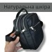 Якісна чоловіча сумка - месенджер з натуральної шкіри на 4 кишені зі срібною блискавкою