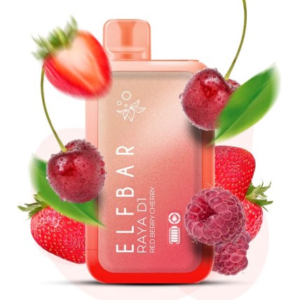 Elf Bar RAYA D1 5% 13000. Червона Ягода Вишня (Red Berry Cherry)