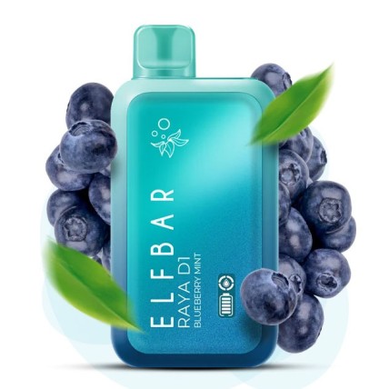 Elf Bar RAYA D1 5% 13000. Чорниця М'ята (Blueberry Mint)
