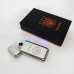 Дугова електроімпульсна запальничка USB Герб України індикатор заряду, ліхтарик HL-442. Колір: срібло