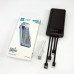 Портативний зарядний пристрій на 10000mAh, Power Bank на сонячній батареї, заряджання. Колір: чорний
