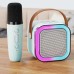 Портативна колонка з караоке мікрофоном та RGB підсвічуванням K12 10W Bluetooth. Колір: блакитний
