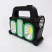 Ліхтар ручний на сонячній батареї 3в1 HB-6168-LED+2COB з боковою лампою, 3 режими з функцією Power Bank