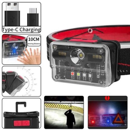 Ліхтар налобний M-006-XPG+8SMD+4SMD(white+red+green+blue+UV), Ліхтар акумуляторний для риболовлі