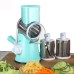 Овочерізка мультислайсер Tabletop Drum Grater Kitchen Master Терка для овочів та фруктів 3 насадки. Колір: блакитний
