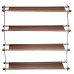 Полиця для взуття органайзер компактний стійка складана Shoe Rack YH 8802 зберігання речей та взуття 4 полиці. Колір: коричневий