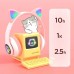 Бездротові навушники з котячими вушками та RGB підсвічуванням Cat VZV 23M. Колір: рожевий