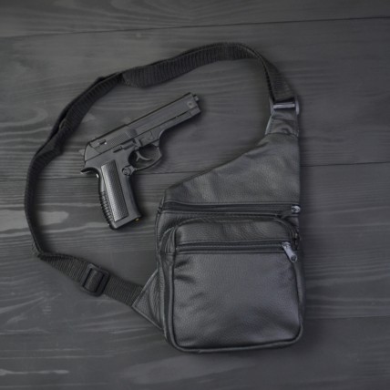 Подарунковий набір 2В1! Сумка шкіряна + професійний ліхтар: POLICE BL-X71-P50
