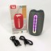 Портативна Bluetooth-колонка TG653 USB з ремінцем, гучна колонка для вечірки. Колір: сірий