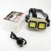 Ліхтар налобний акумуляторний Bailong HX-816 2COB(white+red) вологозахист, Ліхтар на голову для бігу