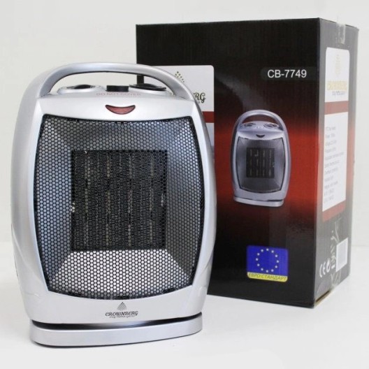Обігрівач керамічний тепловентилятор Crownberg CB-7749 з таймером, вітродуйка електрична
