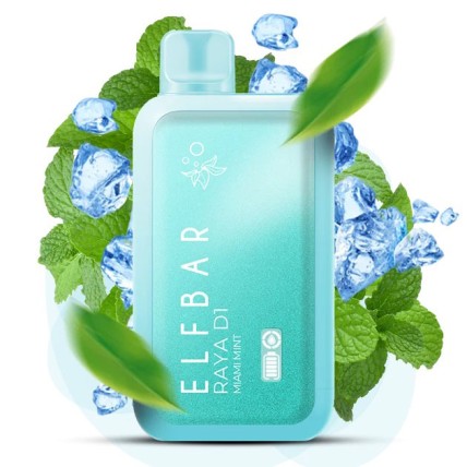 Elf Bar RAYA D1 5% 13000. М'ята (Miami Mint)