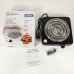 Плита електрична Suntera SP-1910, електроплита 1000 w, електроплита 1 комфорка. Колір: чорний