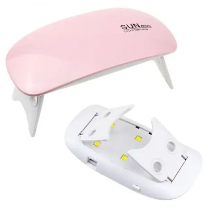 Лампа для сушіння гель лаків 6W LED UF SUN mini, Лампа для сушіння гель-лаку вдома. Колір: рожевий
