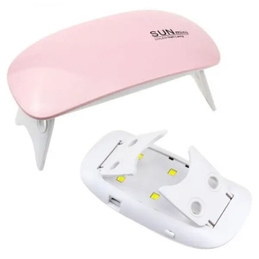 Лампа для сушіння гель лаків 6W LED UF SUN mini, Лампа для сушіння гель-лаку вдома. Колір: рожевий