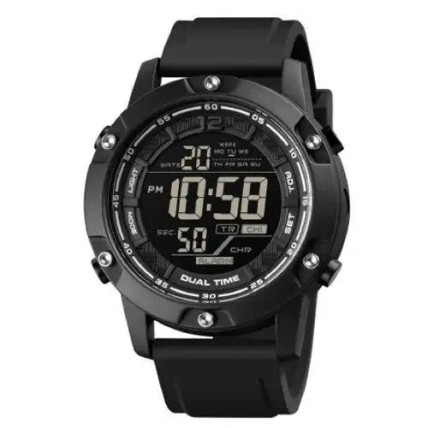 Годинник наручний чоловічий SKMEI 1762BK BLACK, Чоловічий армійський водостійкий тактичний годинник. Колір: чорний