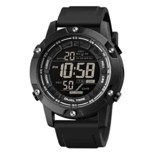 Годинник наручний чоловічий SKMEI 1762BK BLACK, Чоловічий армійський водостійкий тактичний годинник. Колір: чорний