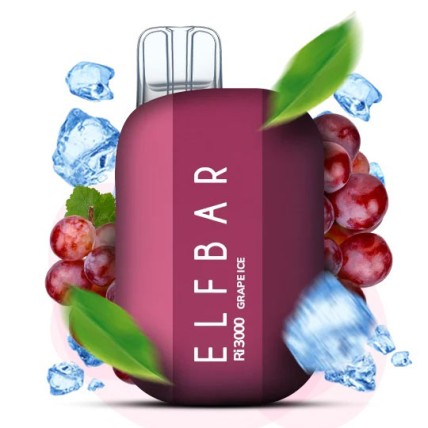 Elf Bar RI3000 5%. Виноград (Grape Ice)