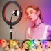 Кільцева світлодіодна лампа RGB LED RING MJ26 26 см з утримувачем телефону, кільцева лампа велика